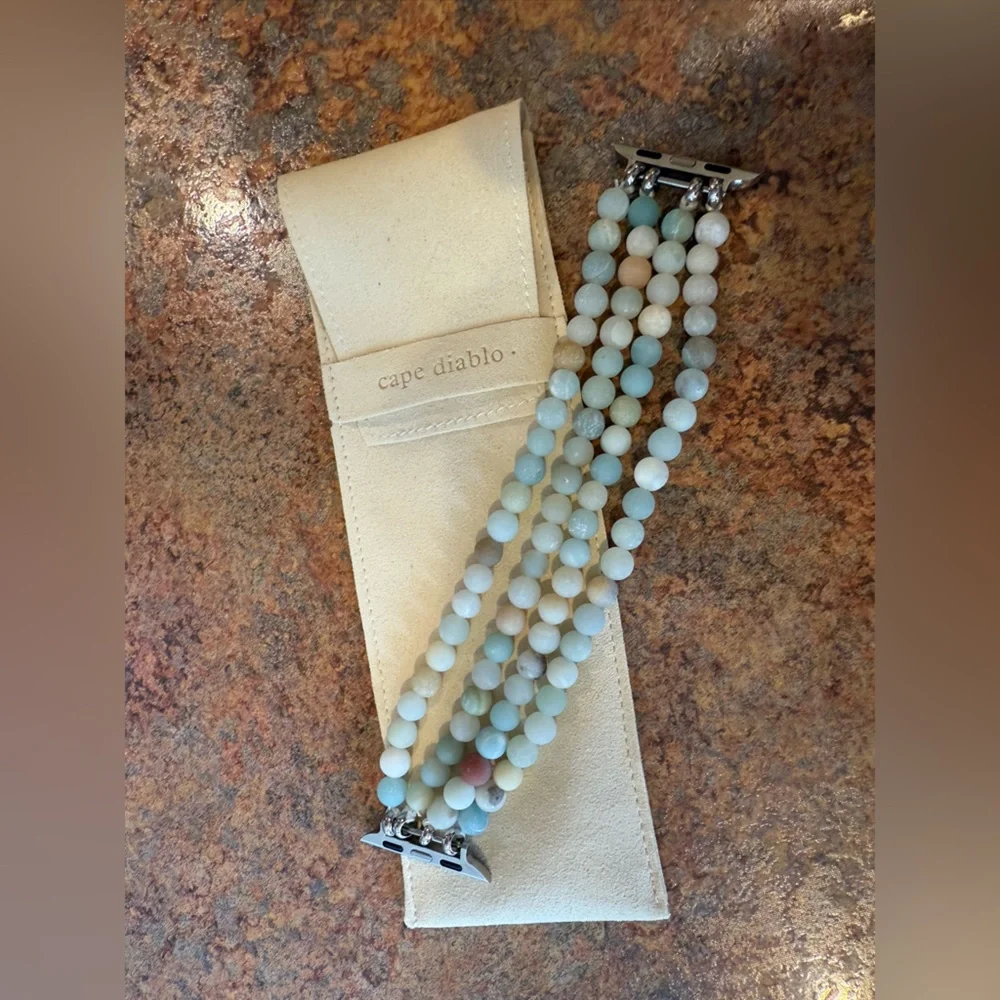 Cape Diablo Amazonite Jasper Stretch Apple Watch Strap - Picture 1 of 1